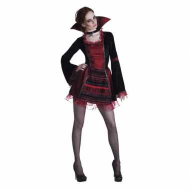 Halloween vampier damesverkleedjurkje met opstaande kraag
