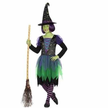 Halloween verkleedjurkje heksenjurk groen voor meiden