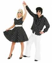 Fifties verkleedjurkje met polka dots zwart wit